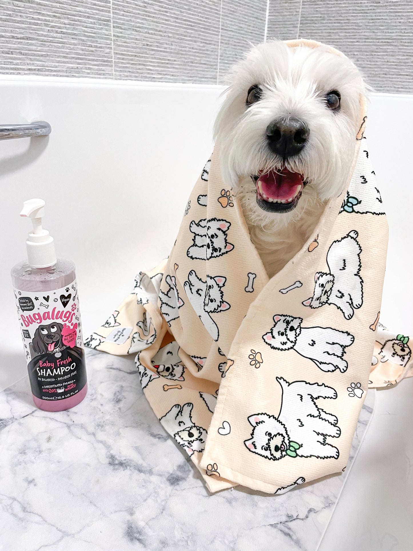 The Westie Dog Towel - Beige
