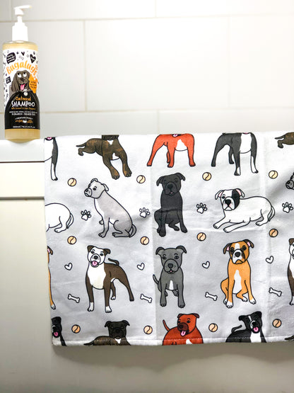 The Staffy Dog Towel - Grey