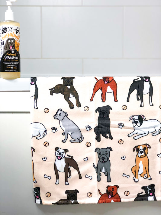 The Staffy Dog Towel - Beige