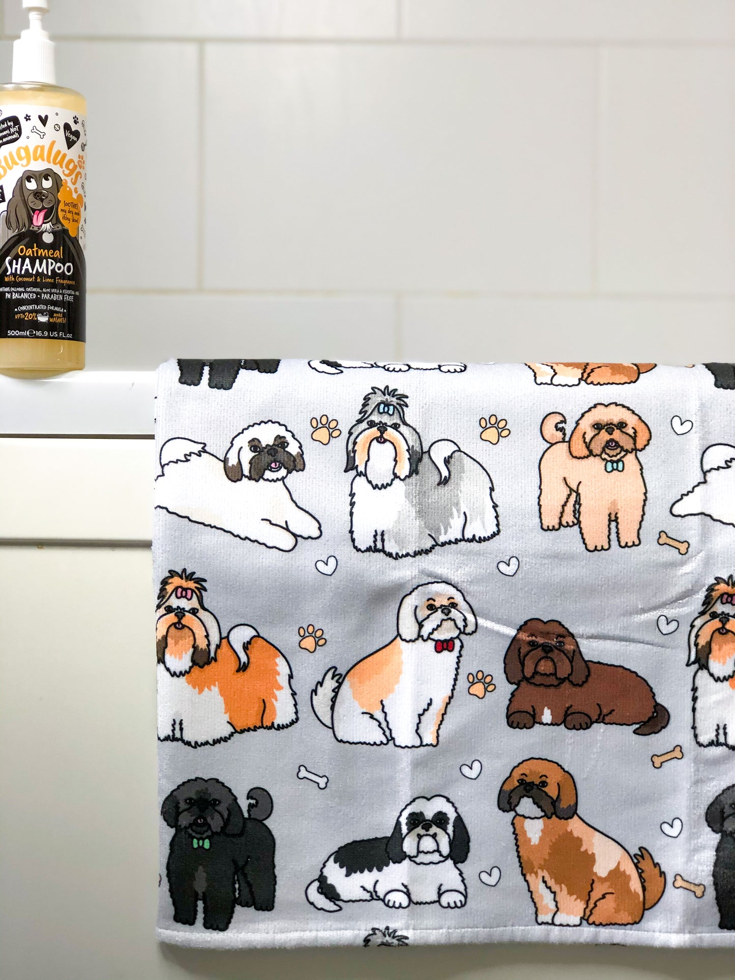 The Shih Tzu Dog Towel - Grey