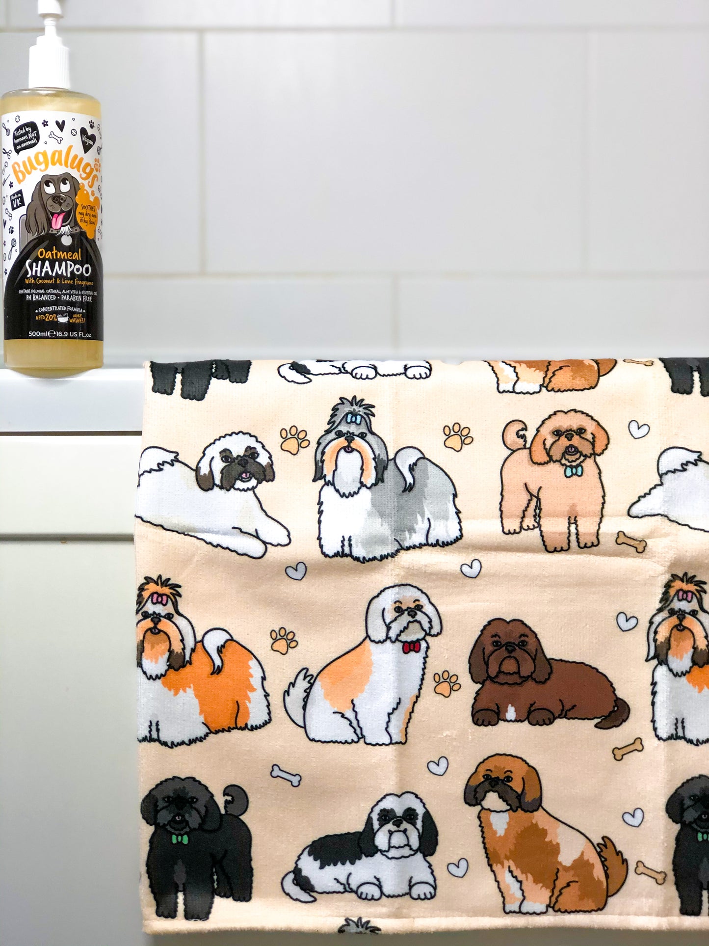 The Shih Tzu Dog Towel - Beige