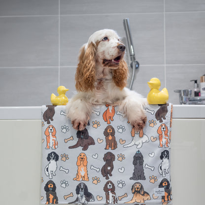 The Spaniel Dog Towel - Grey