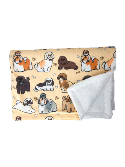 The Shih Tzu Dog Blanket - Beige