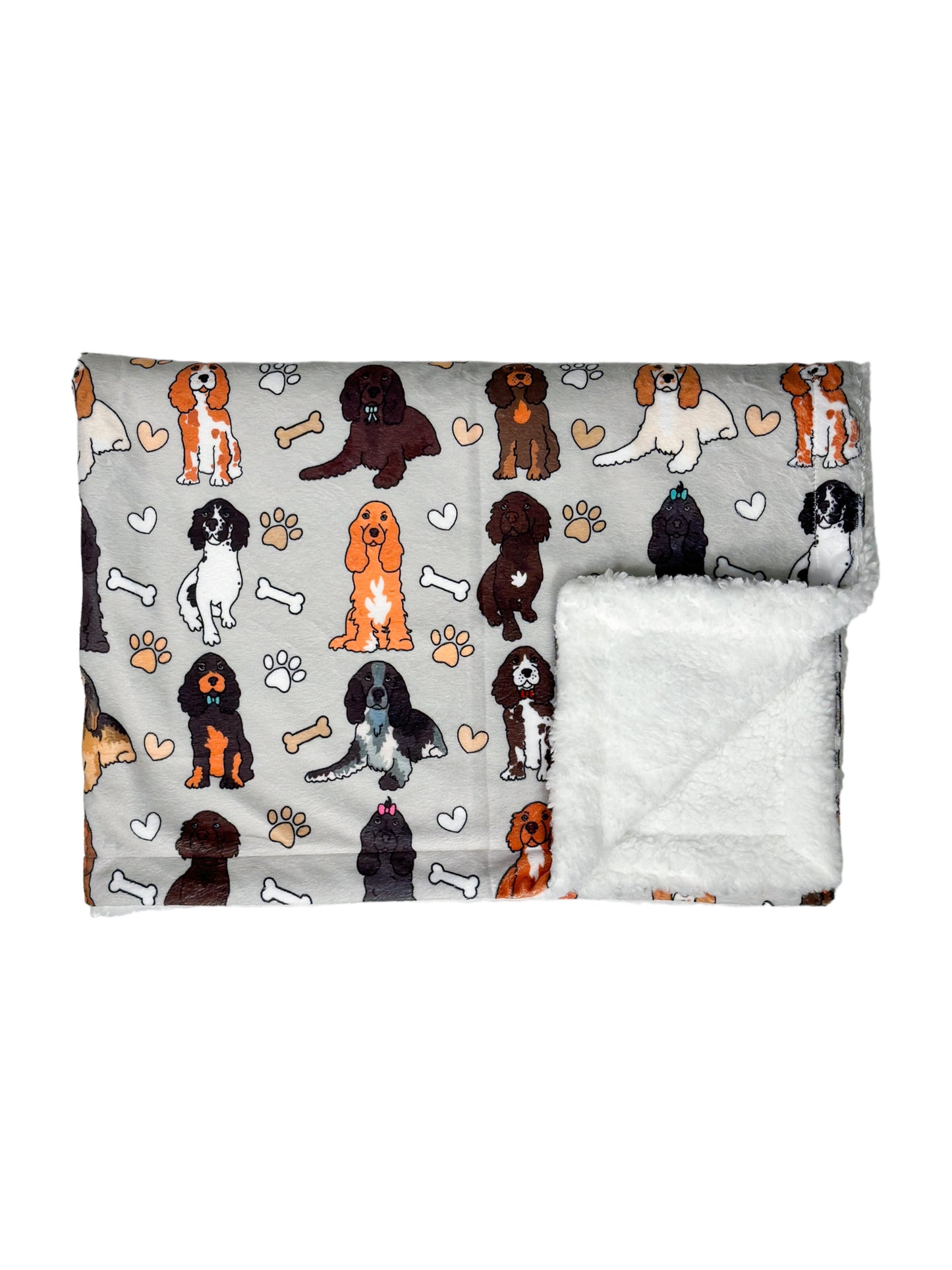 The Spaniel Dog Blanket - Grey