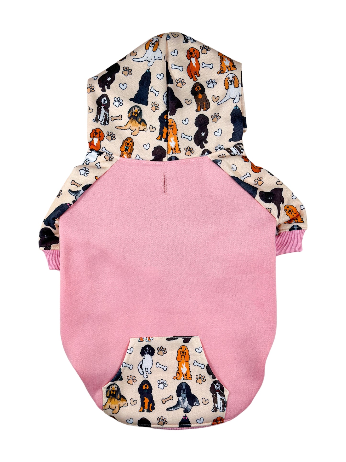 The Spaniel Dog Hoodie - Baby Pink