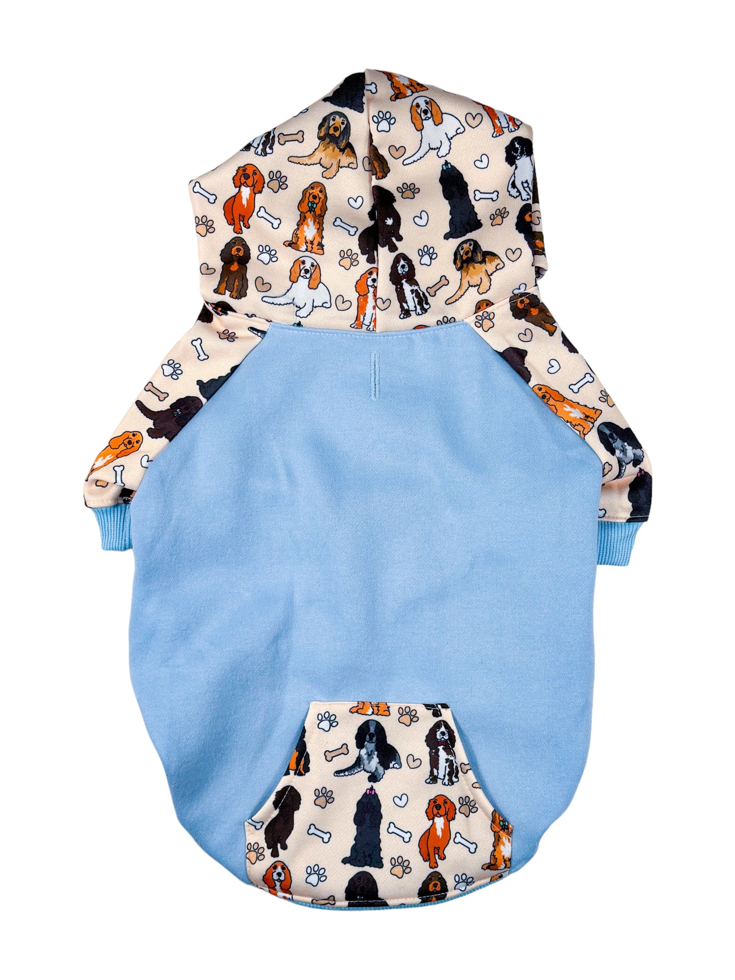 The Spaniel Dog Hoodie - Baby Blue