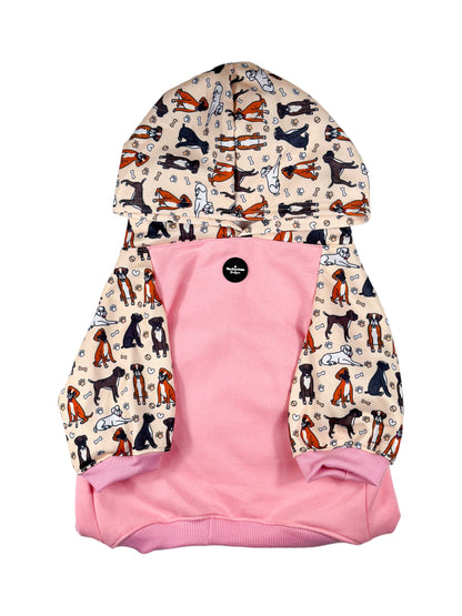 The Boxer Dog Hoodie - Baby Pink