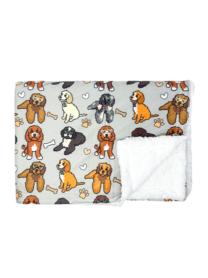 The Poodles & Doodles Dog Blanket - Grey