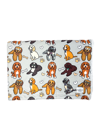 The Poodles & Doodles Dog Blanket - Grey