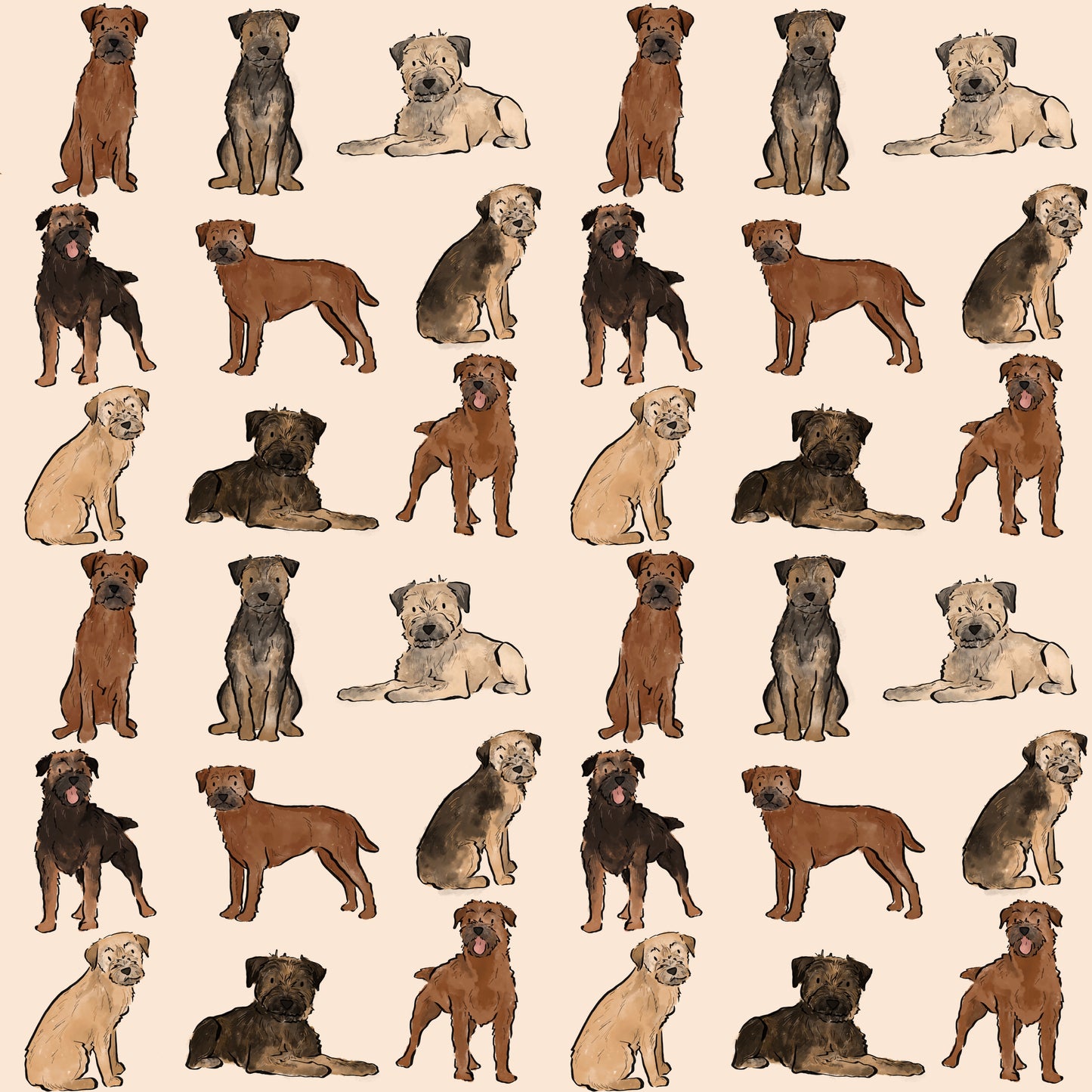 The Border Terrier Dog Walking Bag