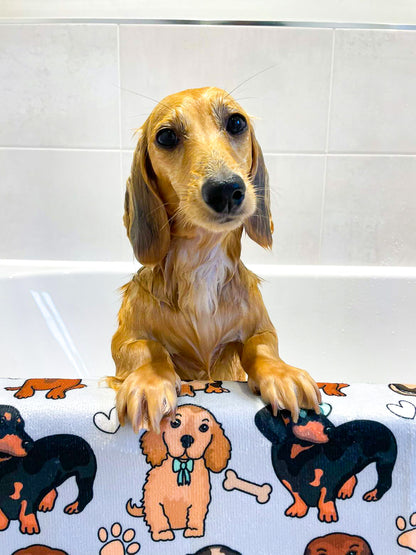 The Dachshund Dog Towel - Grey