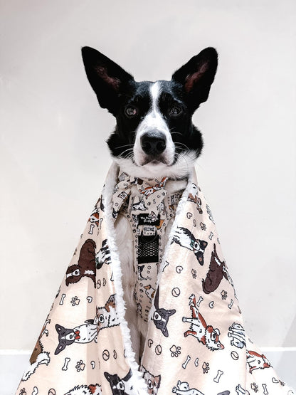 The Collie Dog Blanket - Beige